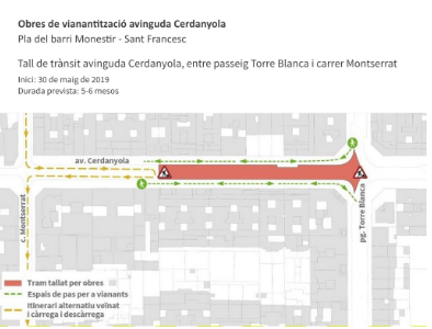Les obres ocuparan el tram entre l'avinguda Torreblanca i el carrer Montserrat FOTO: Cedida