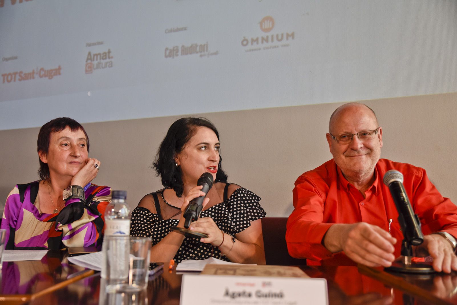 Soler, Guinó i Bardalet durant la presentació del llibre del forense a Sant Cugat. FOTO: Bernat Millet