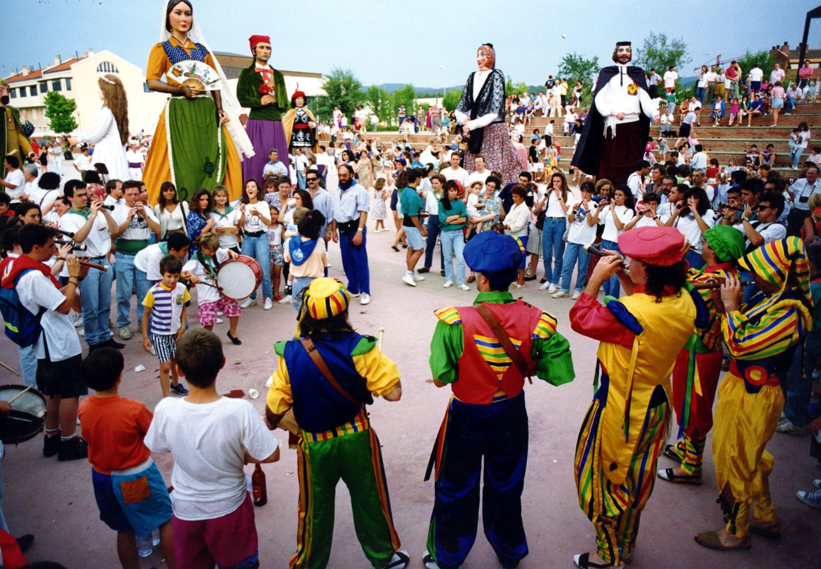 Trobada gegantera de Festa Major durant els anys '90. Foto: Arxiu.