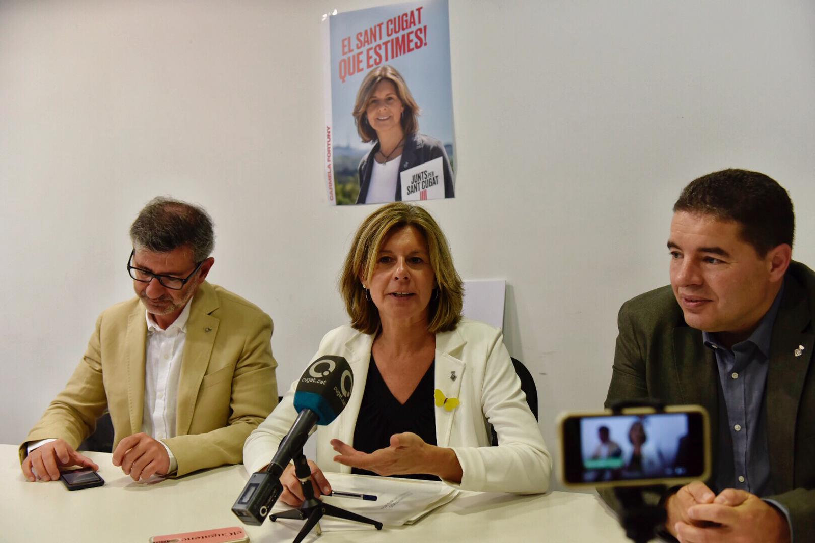 Roda de premsa de Carmela Fortuny per valorar el pacte de govern. FOTO: Miguel López