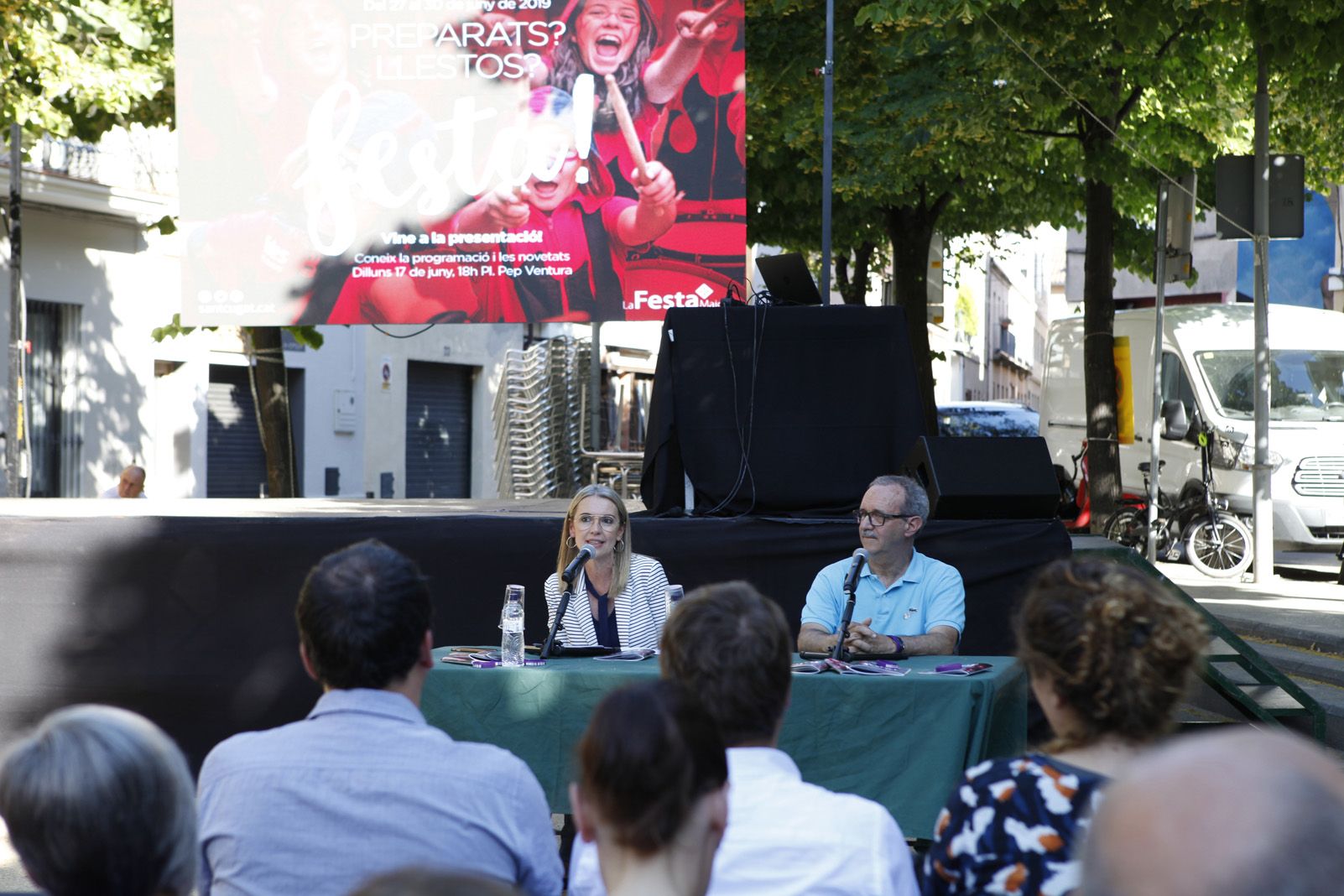Presentació de la Festa Major a la plaça de Pep Ventura. FOTO: Bernat Millet