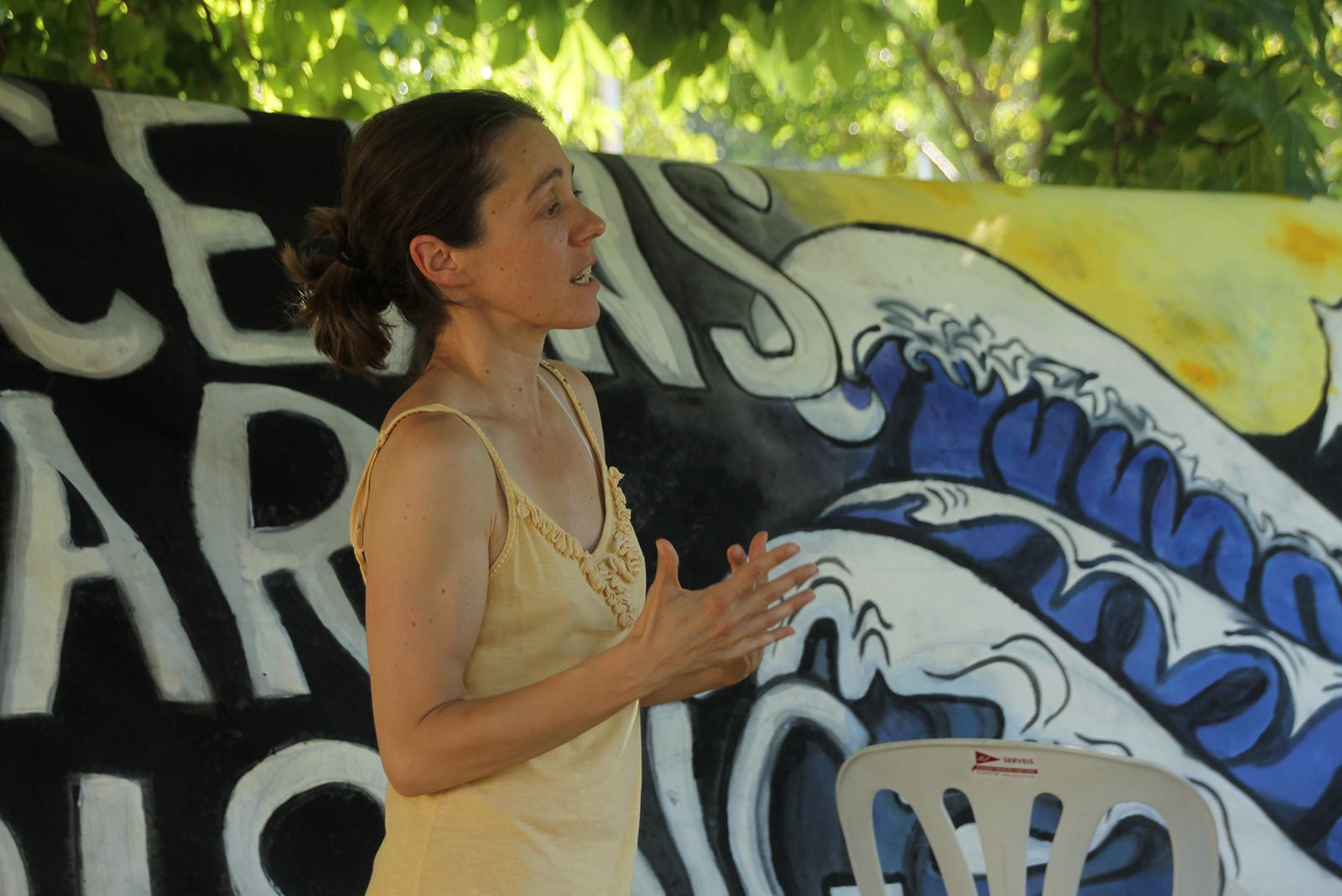 Xerrada d'ecologisme a la Festa Major Alternativa. FOTO: Paula Galván