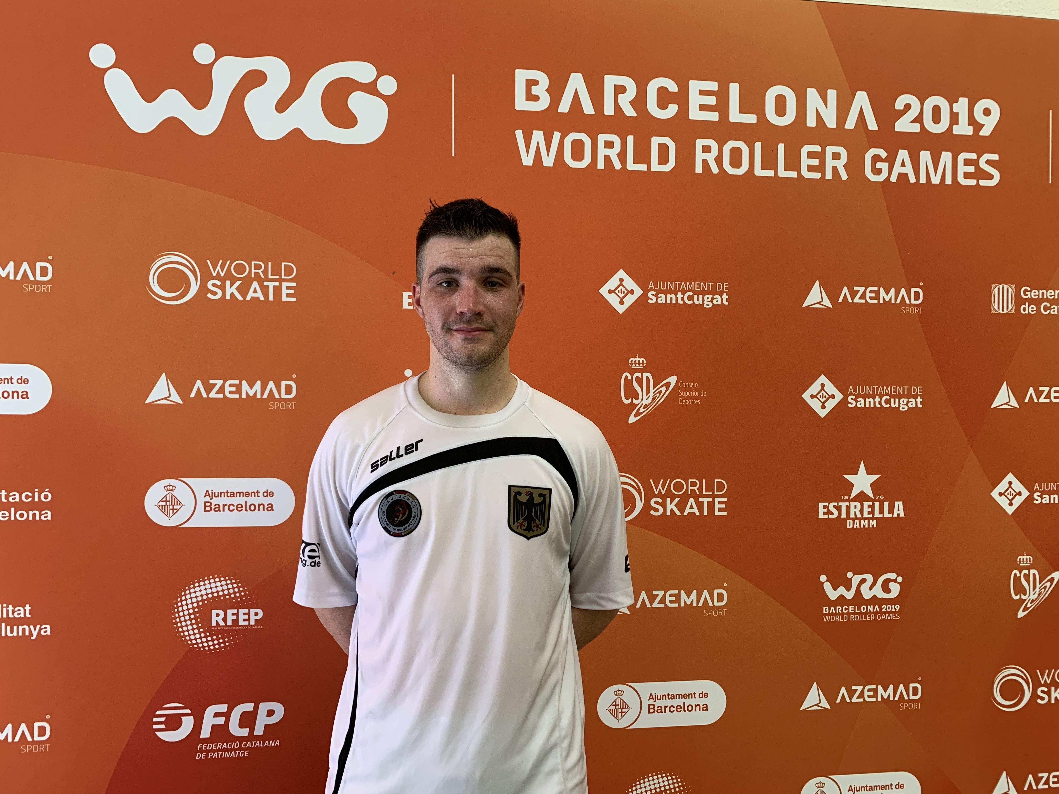 Mats Zilken, al Pavelló 2 de la ZEM Rambla del Celler, després de l'Alemanya-Brasil dels World Roller Games. FOTO: Àlex López Puig