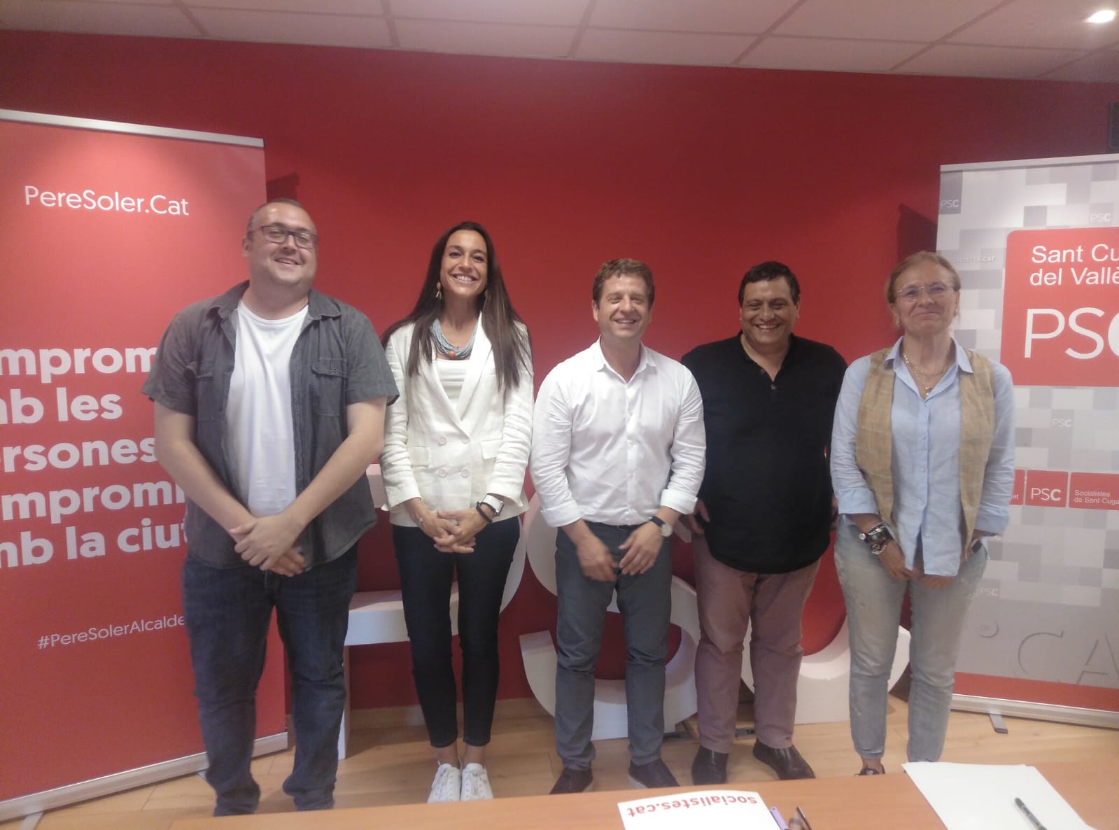 Membres del PSC durant la roda de premsa per fer valoració del nou Govern i el cartipàs municipal. FOTO: TOT Sant Cugat