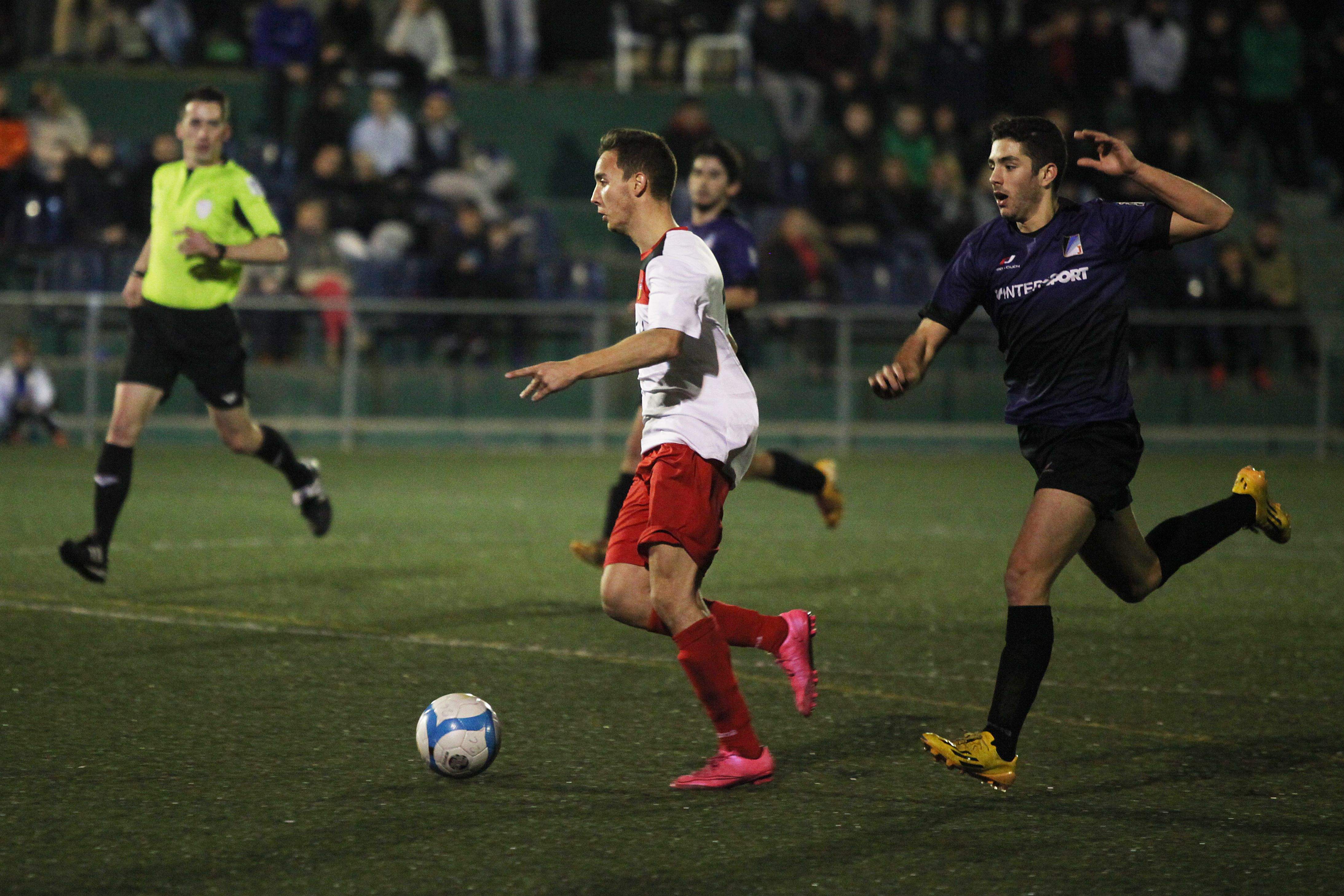 Derbi entre el Junior FC i el Sant Cugat Esport FC del març del 2016. FOTO: Lali Puig