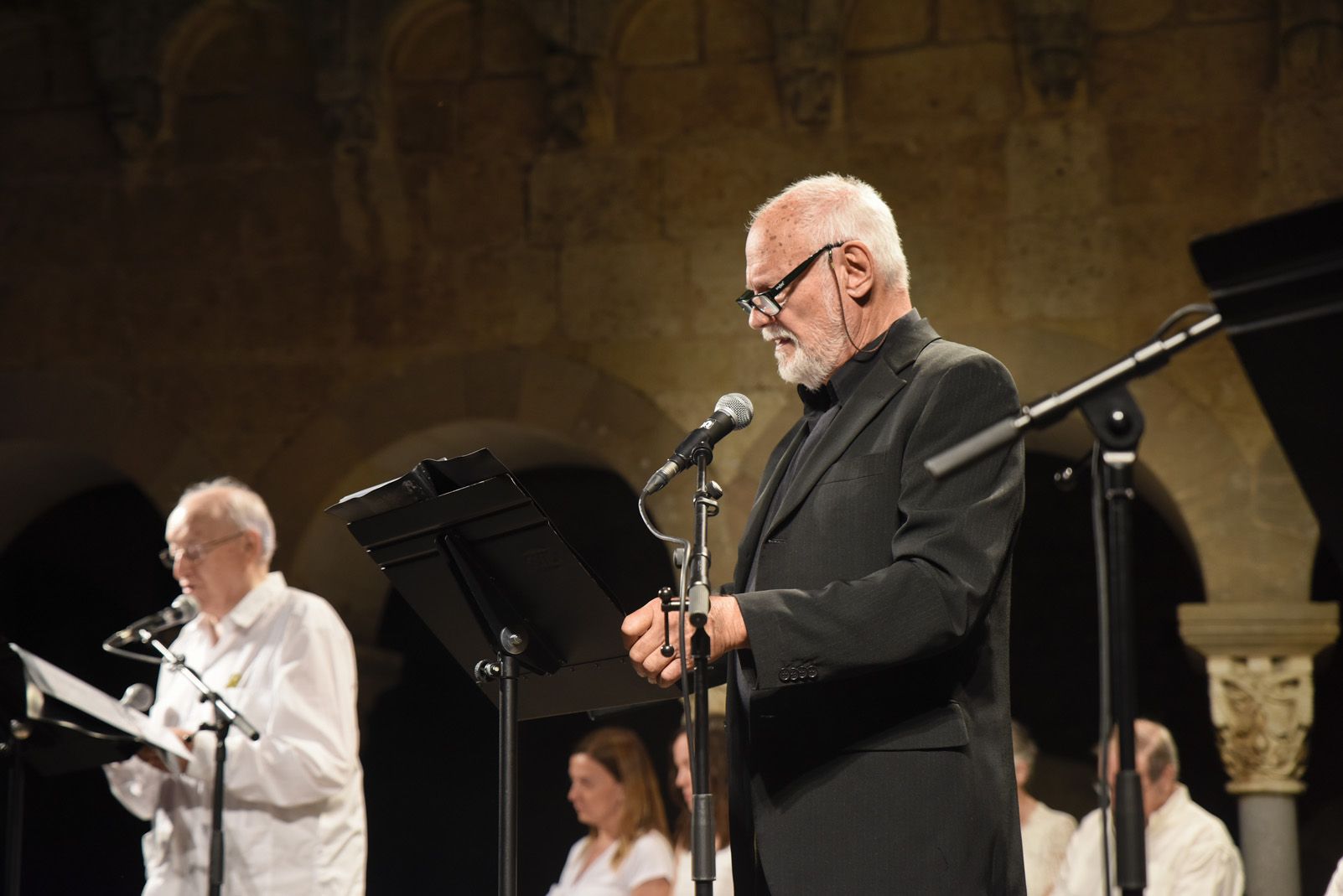Lectura dramatitzada d'El màrtir Cugat al Claustre. FOTO: Bernat Millet