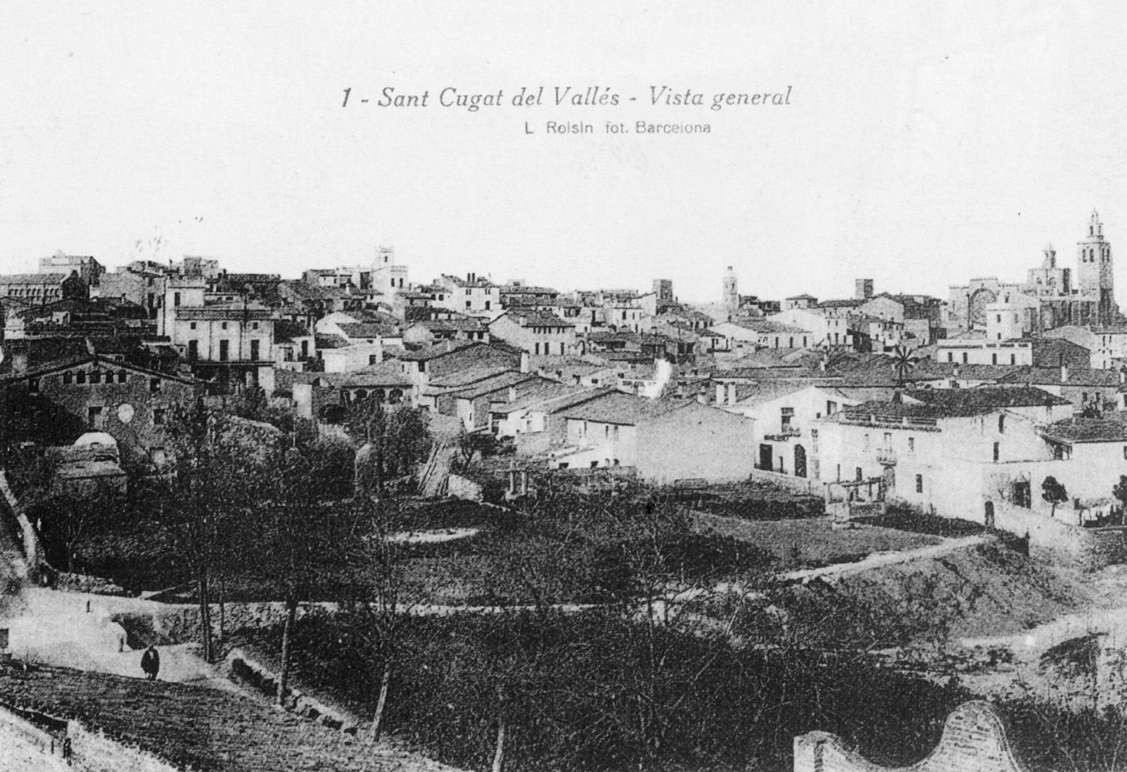 Vista general de la ciutat de Sant Cugat. Primera meitat del segle XX. FOTO: Arxiu