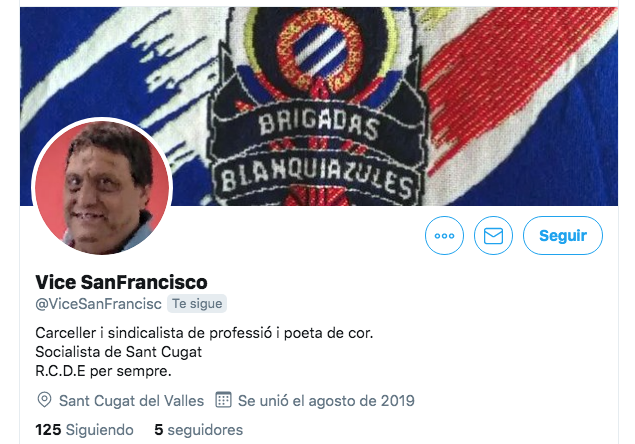 El compte de Twitter que es fa passar per Vicenç San Francisco