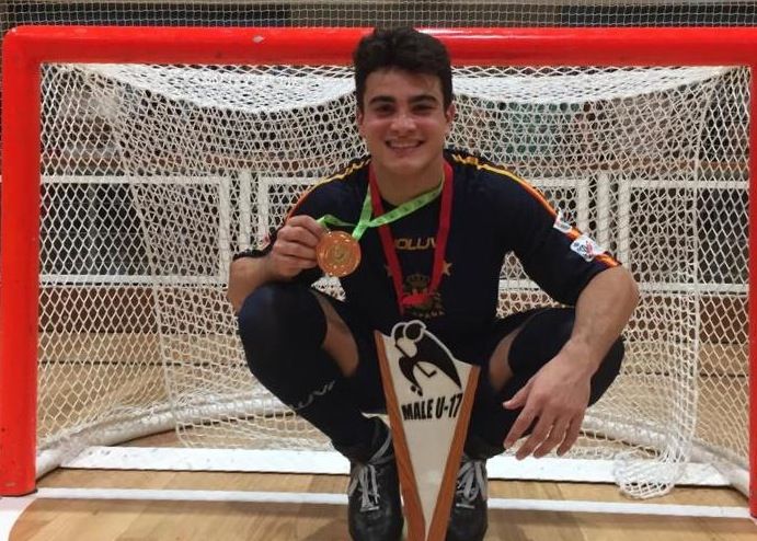 Carles Domènech, jugador del Patí Hoquei Club Sant Cugat, campió d'Europa Sub-17 d'hoquei sobre patins. FOTO: Cedida