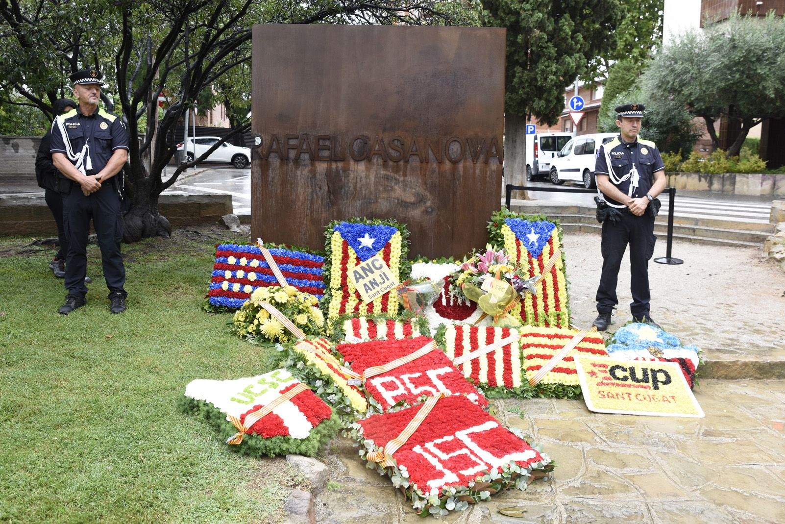 Ofrena a Rafael Casanova per la Diada Nacional Catalana de l'11 de Setembre. Foto: Bernat Millet.