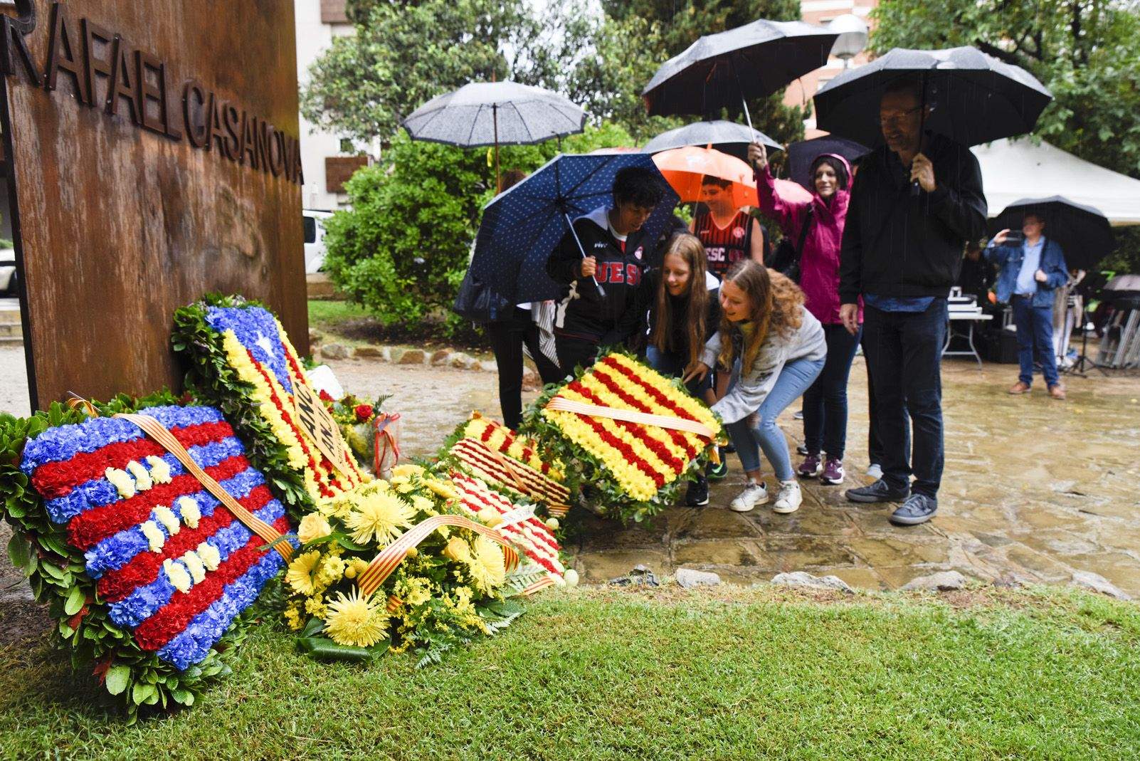 Ofrena a Rafael Casanova per la Diada Nacional Catalana de l'11 de Setembre. Foto: Bernat Millet.
