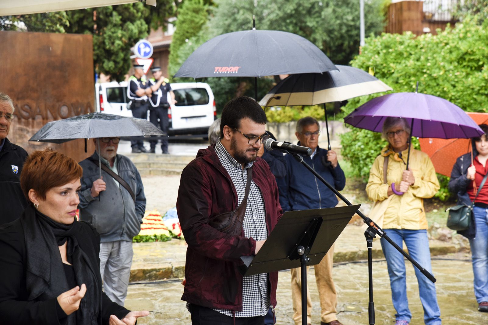 Ofrena a Rafael Casanova per la Diada Nacional Catalana de l'11 de Setembre. Foto: Bernat Millet.