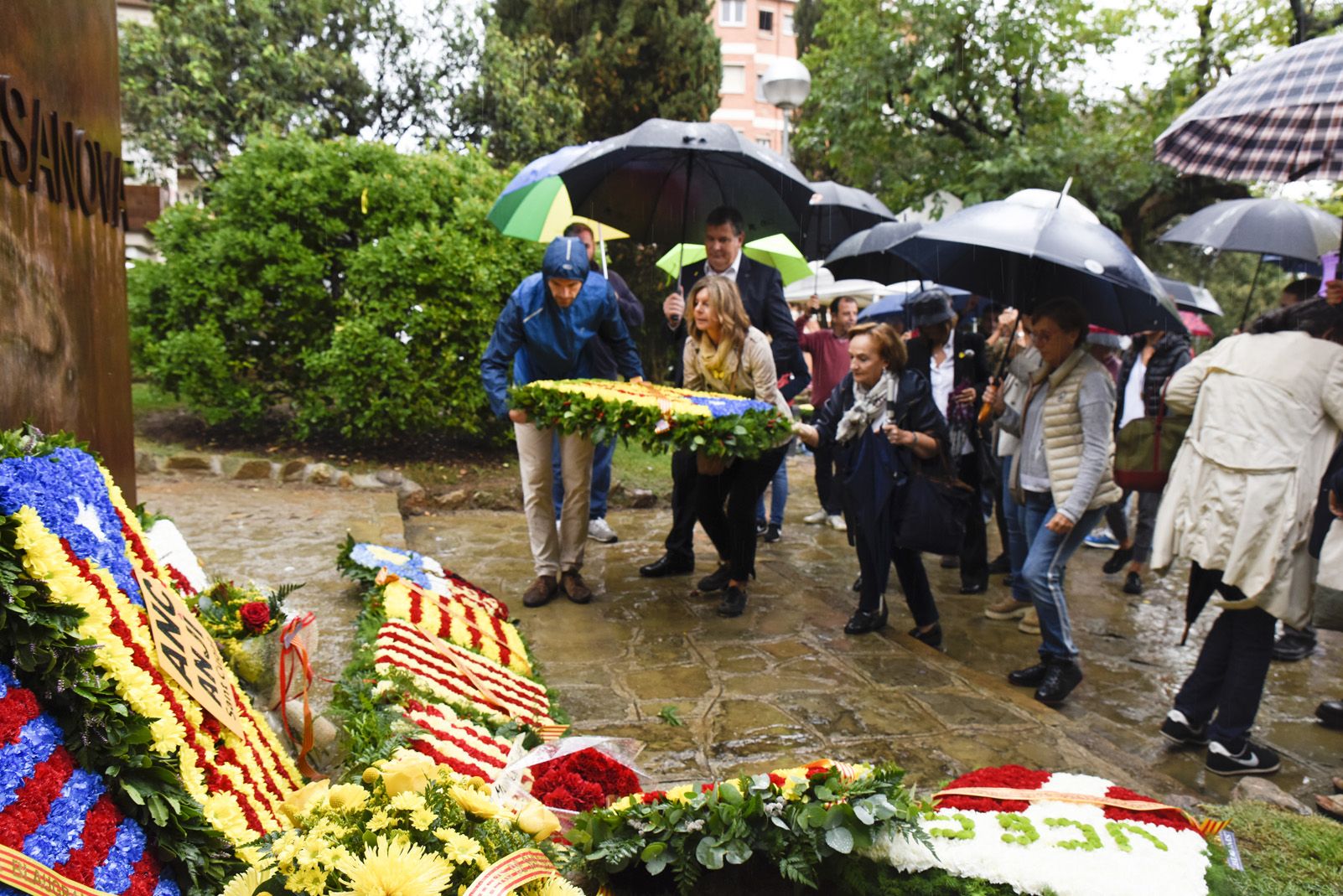Ofrena a Rafael Casanova per la Diada Nacional Catalana de l'11 de Setembre. Foto: Bernat Millet.