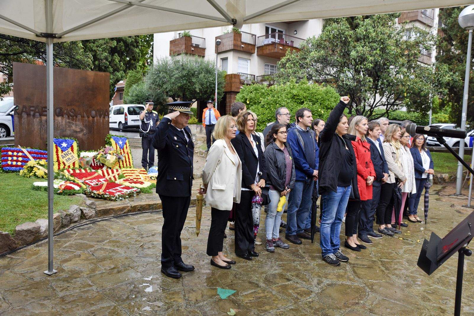 Ofrena a Rafael Casanova per la Diada Nacional Catalana de l'11 de Setembre. Foto: Bernat Millet.