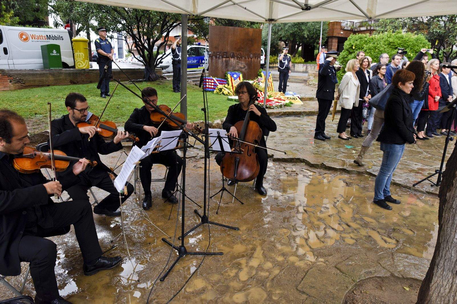 Ofrena a Rafael Casanova per la Diada Nacional Catalana de l'11 de Setembre. Foto: Bernat Millet.