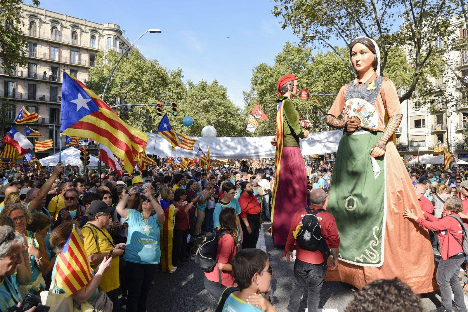 Tram santcugatenc de la manifestació de la Diada Nacional a Barcelona. FOTO: Bernat Millet