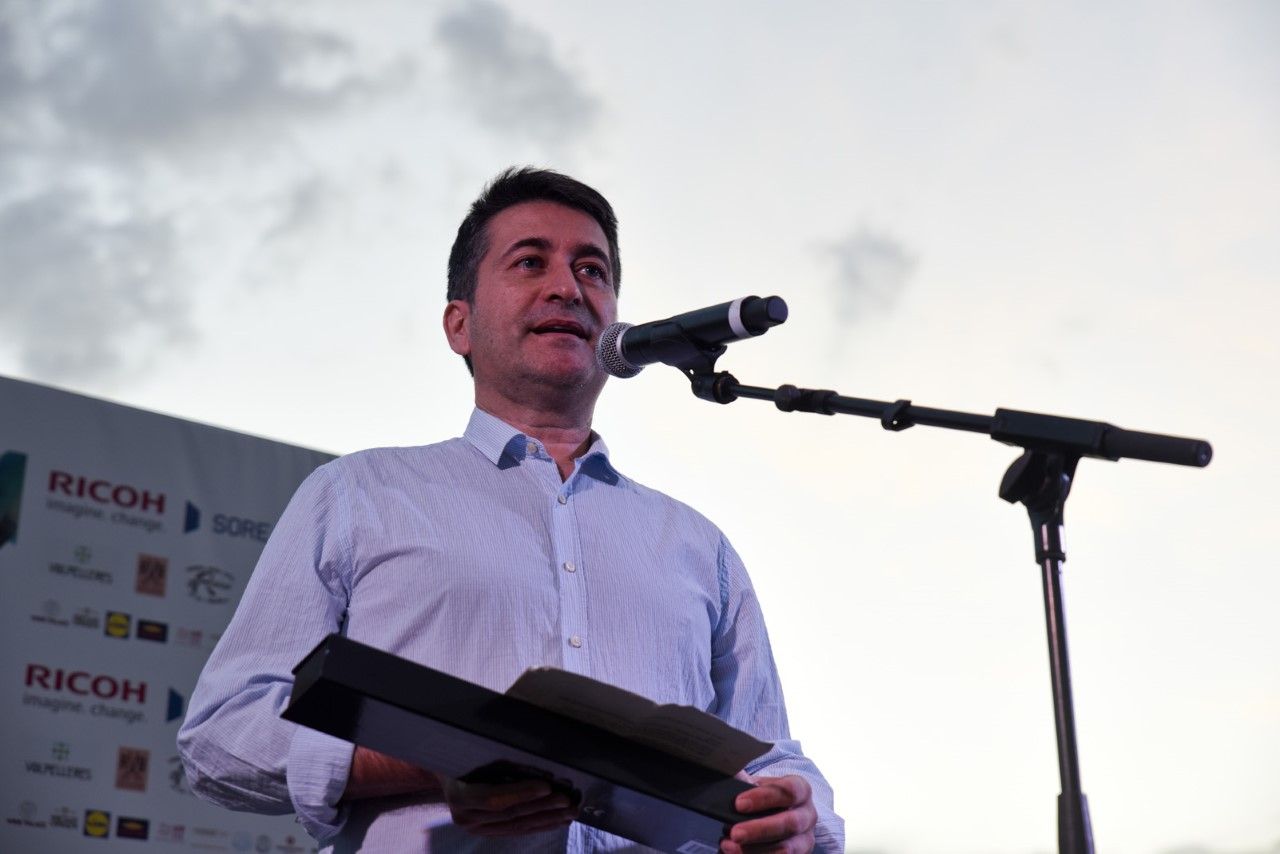 Roger Valls fa el pregó de Festa Major a Volpelleres. FOTO: Bernat Millet