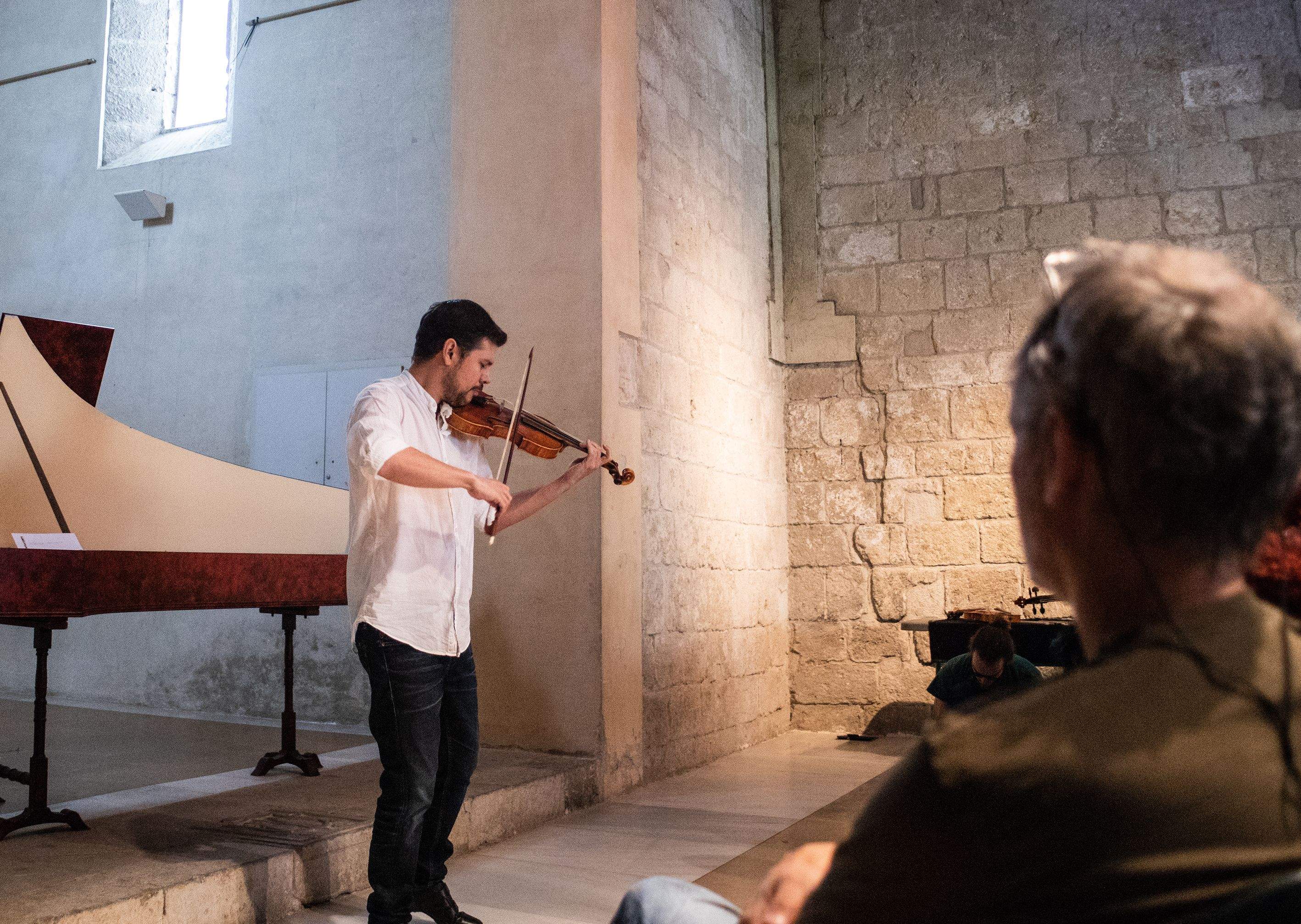 1es Jornades de música antiga Contratemps: Concert: "Violins contrastats". Foto: Adrián Gómez.