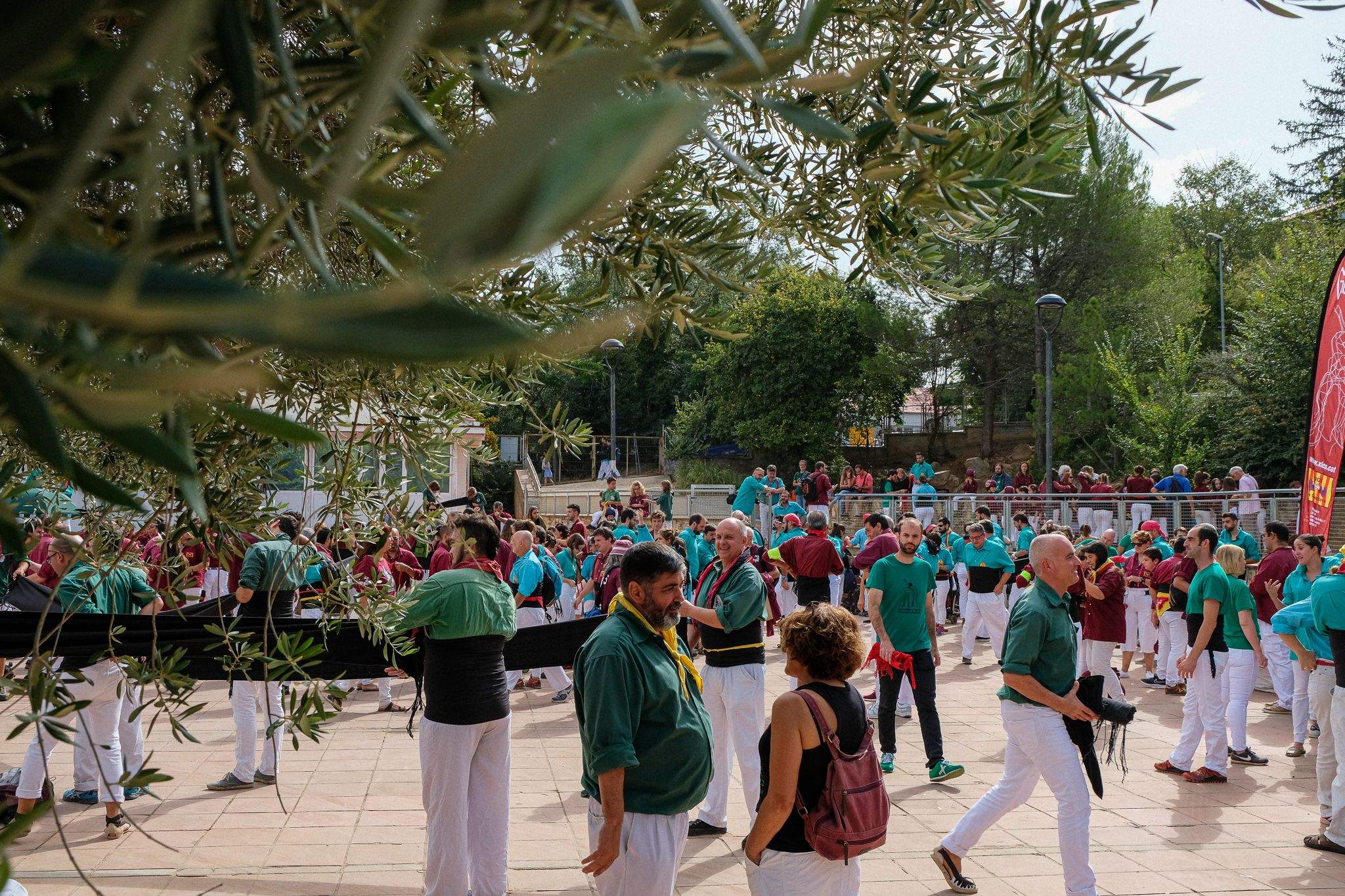 Trobada castellera a la plaça de la Cultura. Foto: Ale Gómez