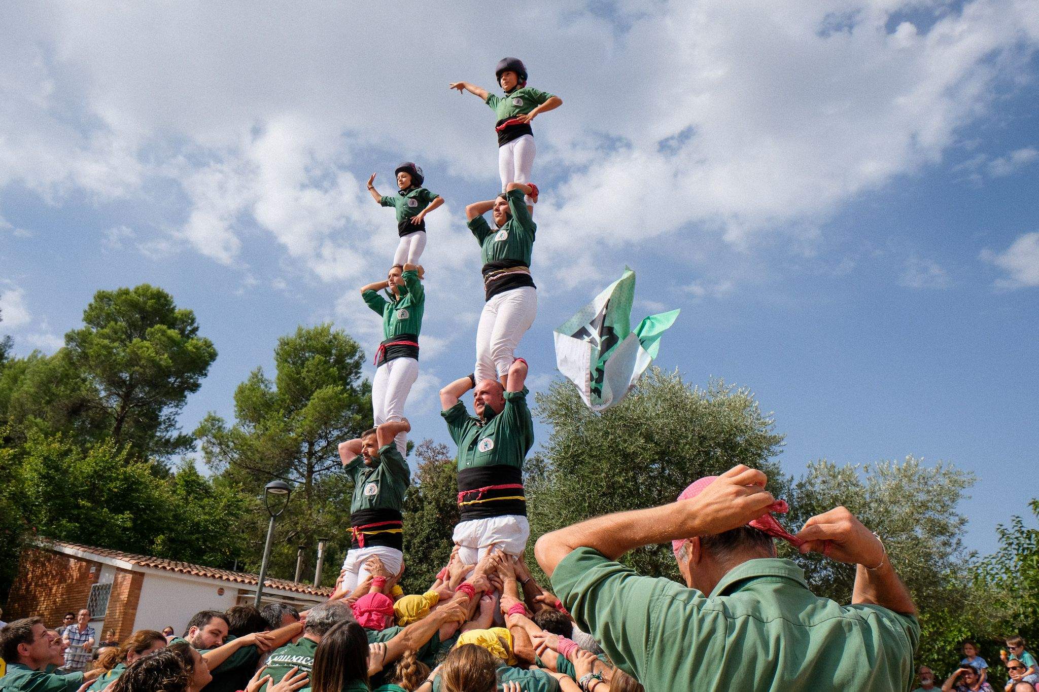 Trobada castellera a la plaça de la Cultura. Foto: Ale Gómez