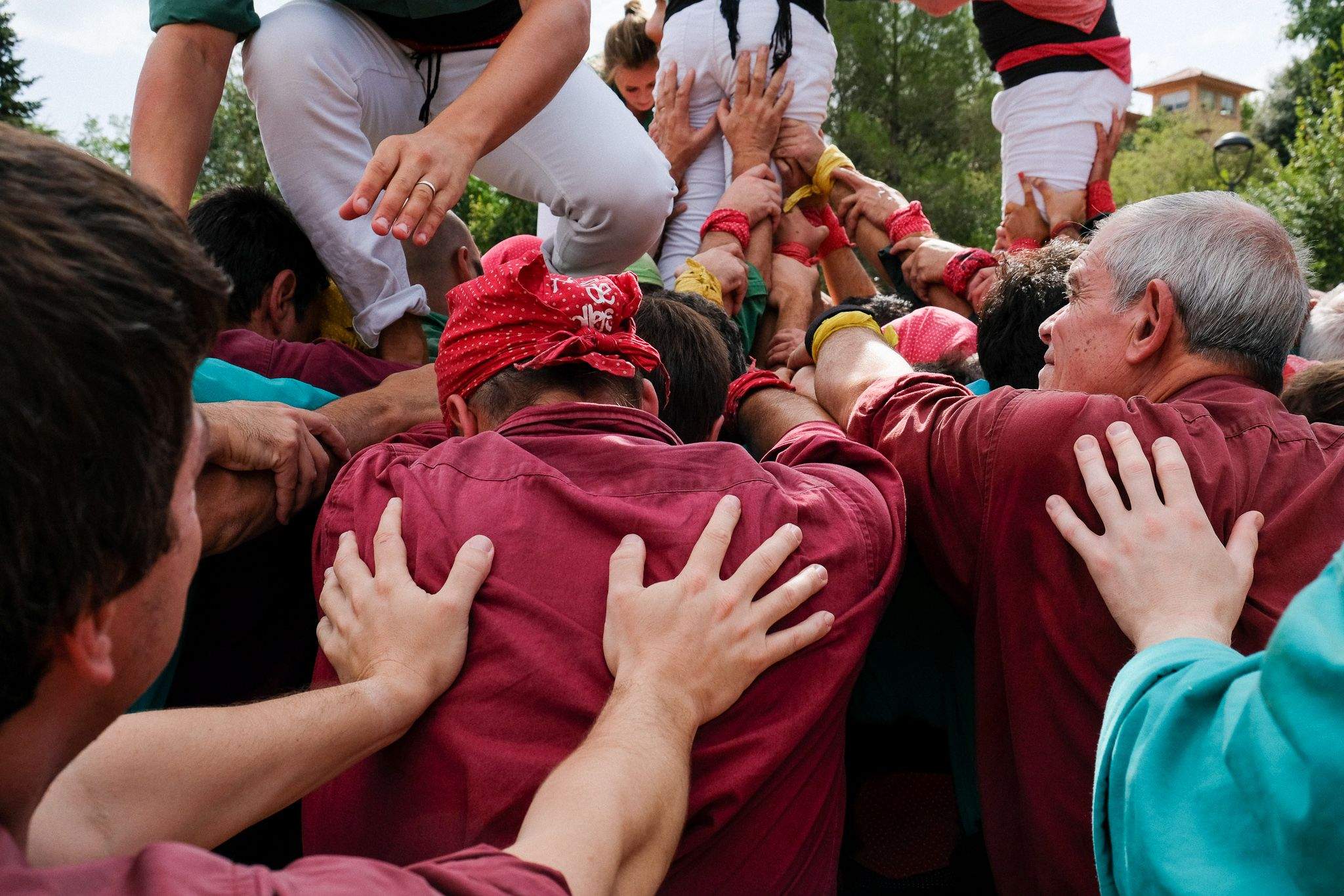Trobada castellera a la plaça de la Cultura. Foto: Ale Gómez