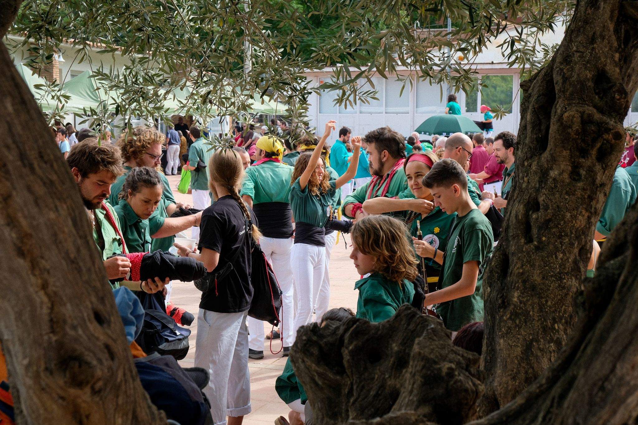 Trobada castellera a la plaça de la Cultura. Foto: Ale Gómez
