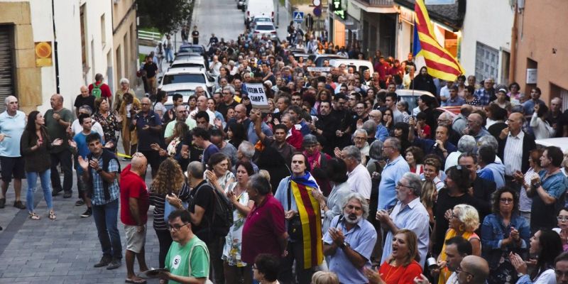 Manifestació contra la detenció de nou membres del CDR. FOTO: Bernat Millet