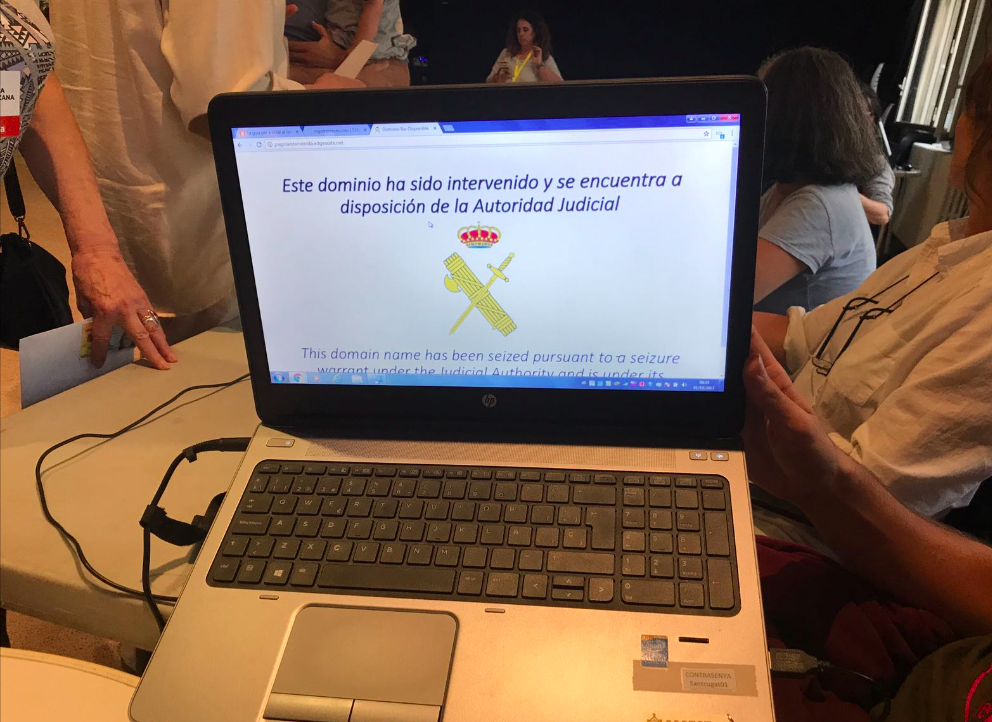 Bloqueig informatic per part de l'estat Espanyol. Foto: cedida