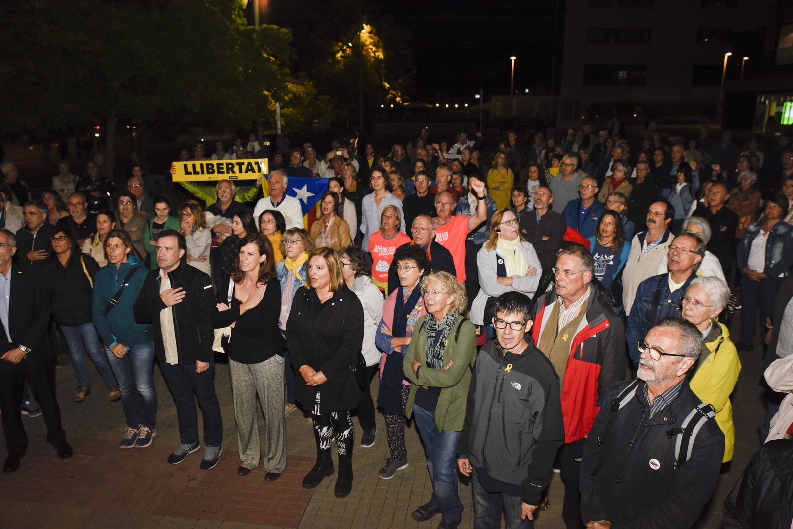 Concentració de rebuig a la sentència quan fa dos anys de l'empresonament dels Jordis. FOTO: Bernat Millet