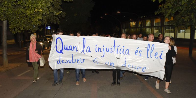 inici de la marxa per tallar la rotonda de l'Hipòdrom. FOTO: Bernat Millet