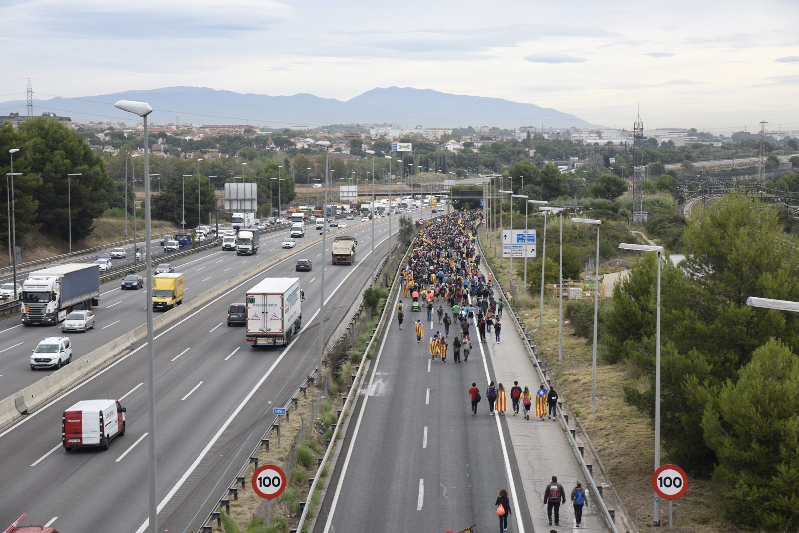 Marxa per la llibertat en resposta a la sentència del Tribunal Suprem. Foto: Bernat Millet.