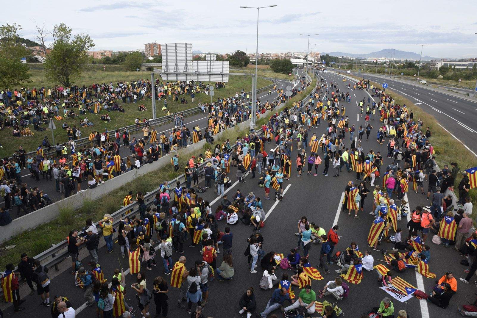 Marxa per la llibertat en resposta a la sentència del Tribunal Suprem. Foto: Bernat Millet.