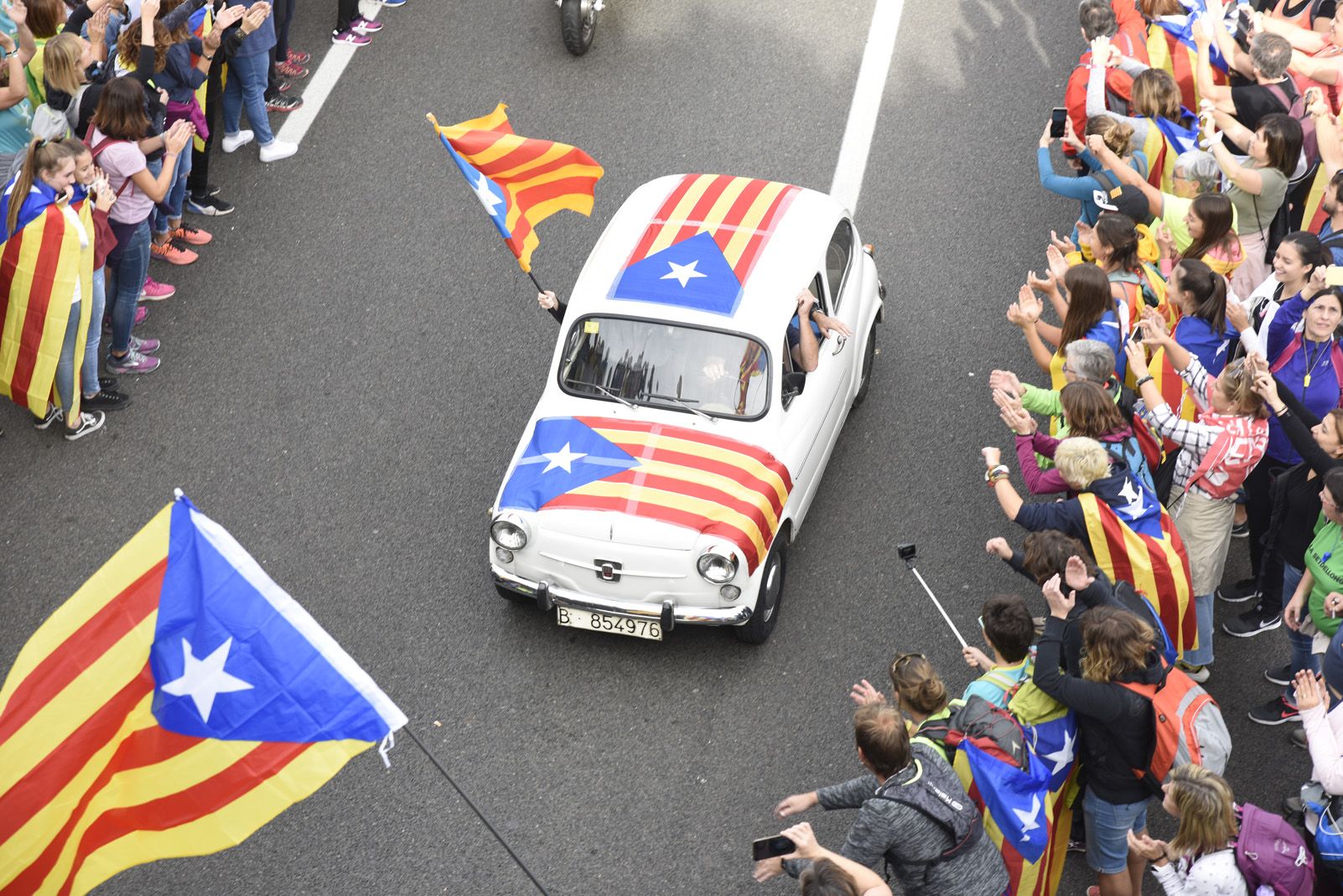 Marxa per la llibertat en resposta a la sentència del Tribunal Suprem. Foto: Bernat Millet.