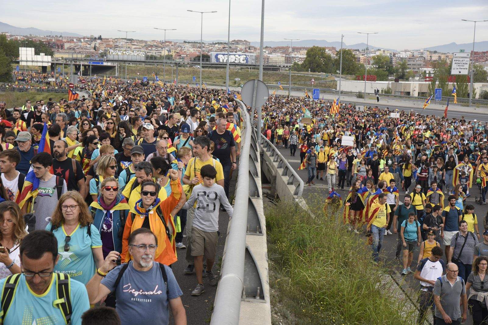 Marxa per la llibertat en resposta a la sentència del Tribunal Suprem. Foto: Bernat Millet.