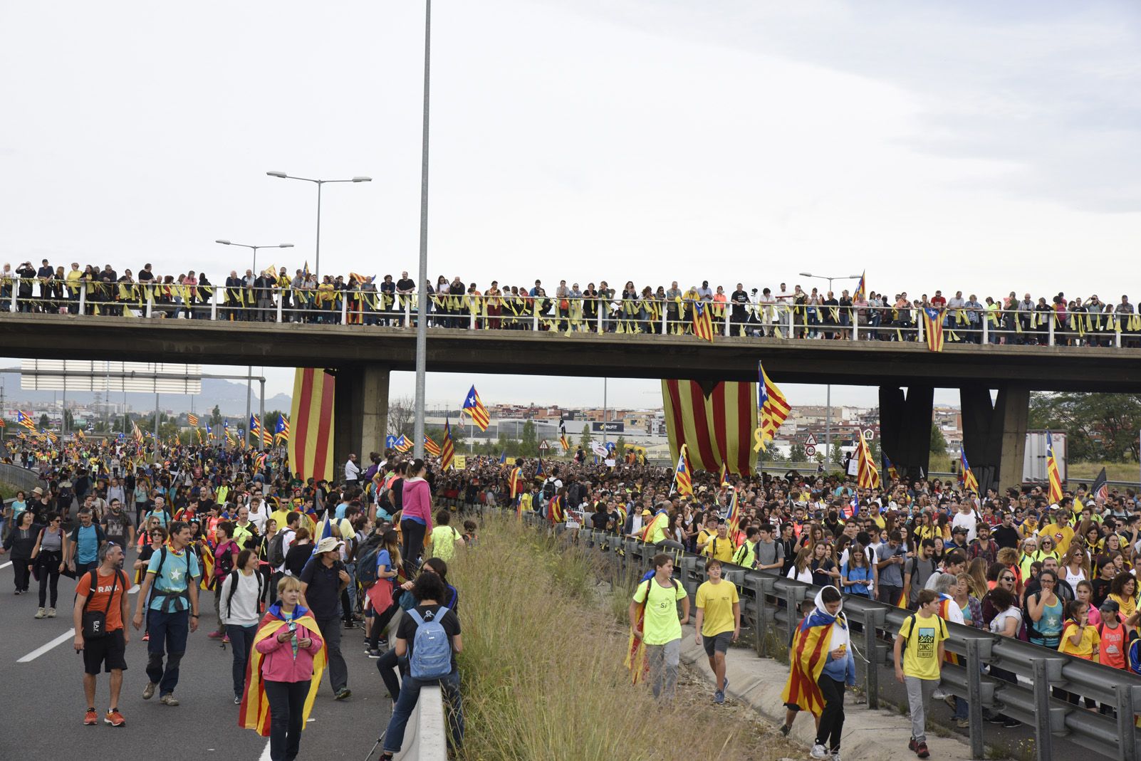 Marxa per la llibertat en resposta a la sentència del Tribunal Suprem. Foto: Bernat Millet.