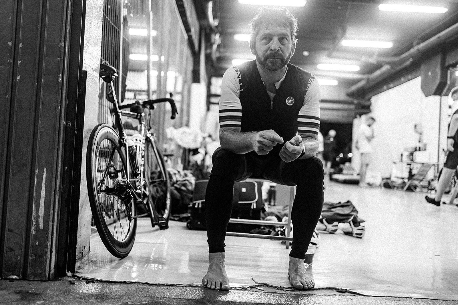 Ernst Lalleman   3am. 7 hours to go to finish the  Gran Fondo 24h.   Circuit de Barcelona Catalunya