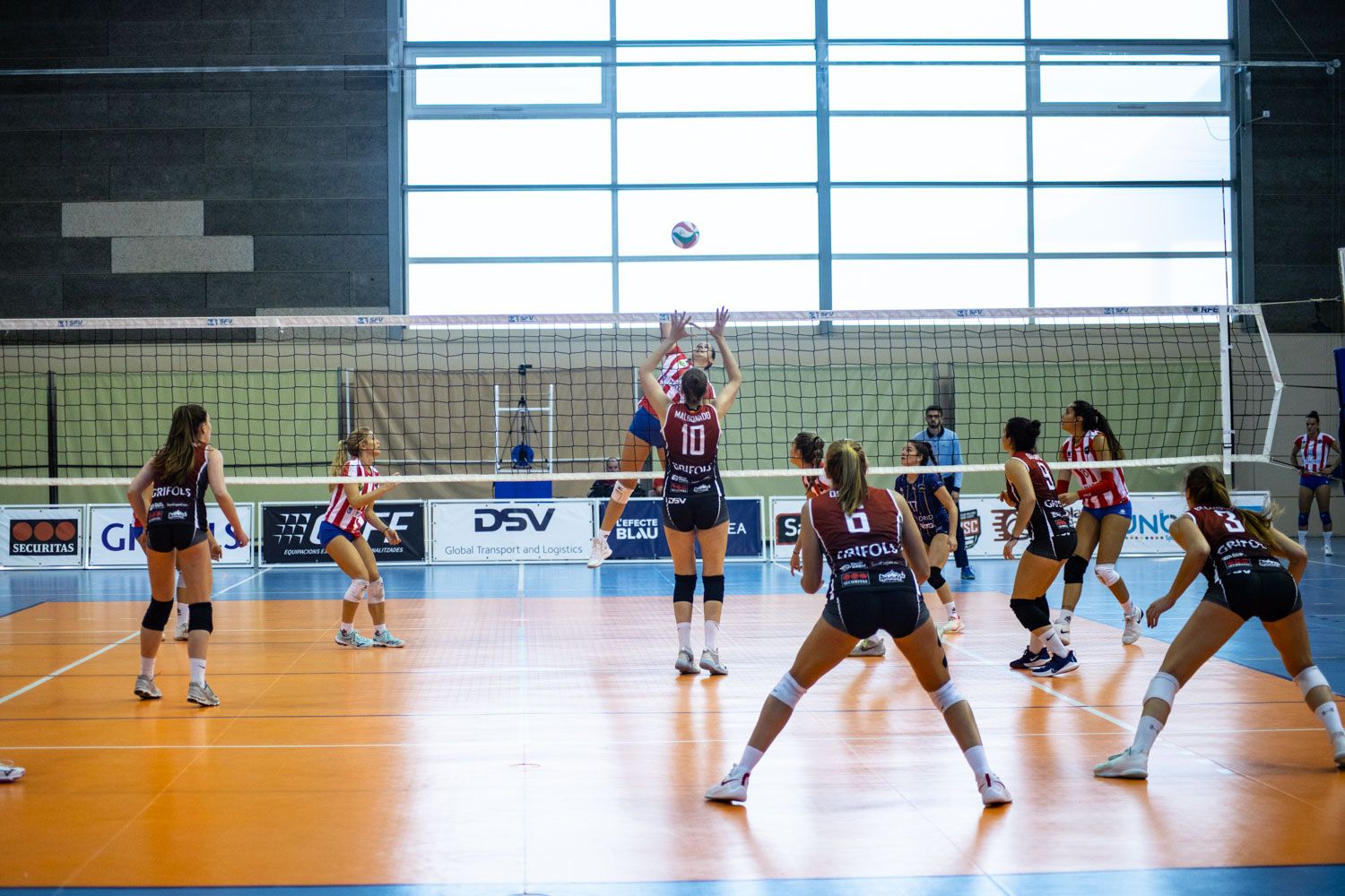 Voleibol femení. Partit de lliga. DSV CV Sant Cugat- Madrid Chamberí. Foto: Adrián Gómez.