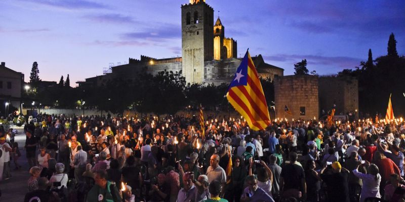 Acte organitzat per Tsunami Democràtic a Sant Cugat per commemorar l'1-O aquest 2019. FOTO: Bernat Millet