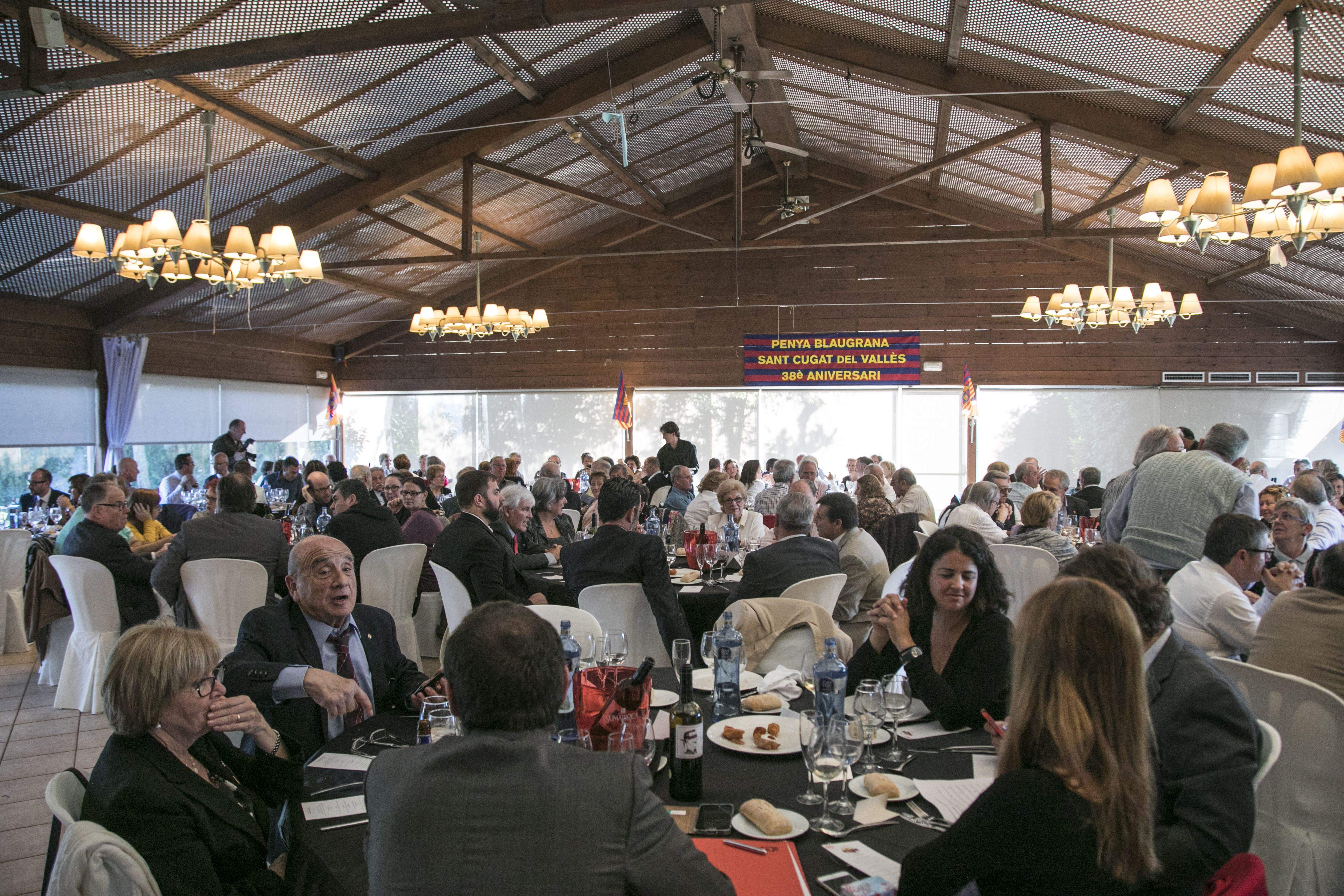 Dinar de celebració de la Penya Blaugrana Sant Cugat l'any 2017, en el 38è aniversari. FOTO: Lali Puig