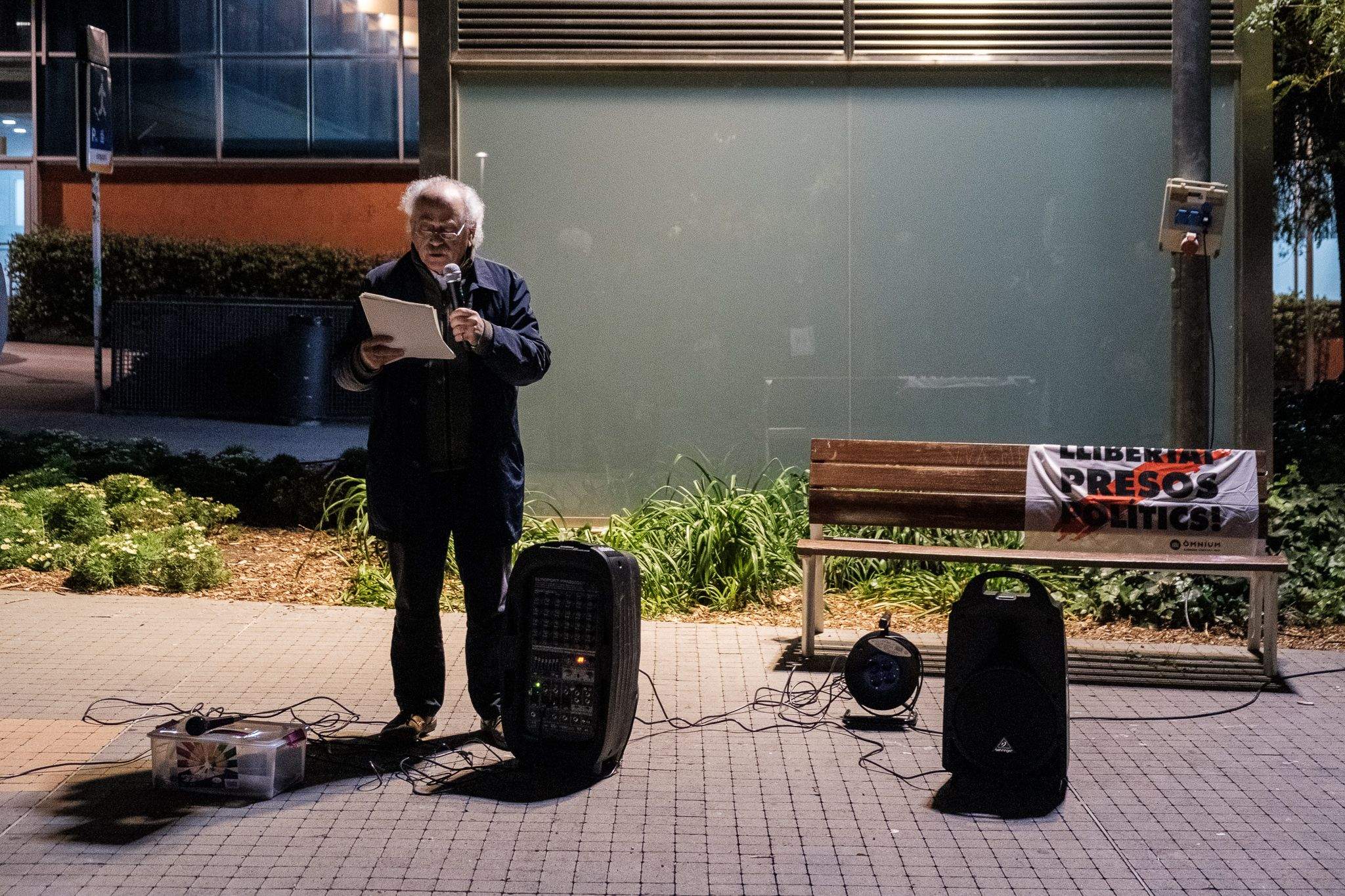 Acte de Tsunami Democràtic a la plaça de la Vila. FOTO: Ale Gómez