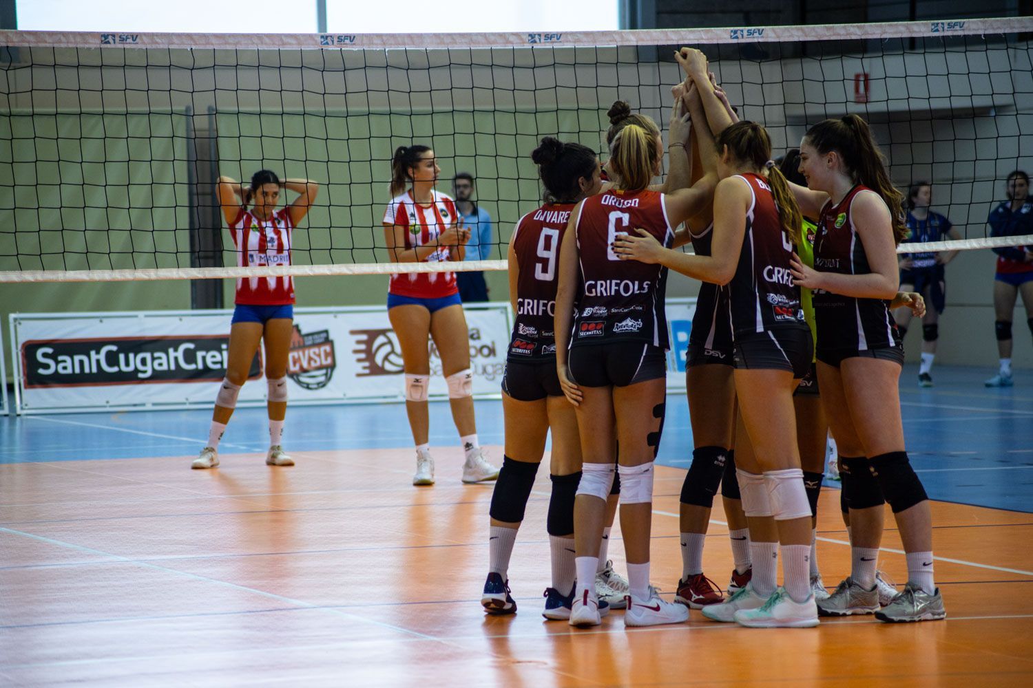 Voleibol femení. Partit de lliga. DSV CV Sant Cugat- Madrid Chamberí. Foto: Adrián Gómez.