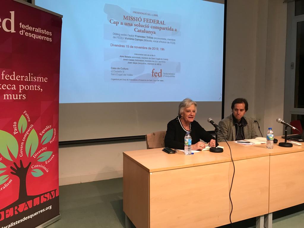 Camps i Trillas durant l'acte de Federalistes d'esquerres a Sant Cugat. FOTO: TOT Sant Cugat