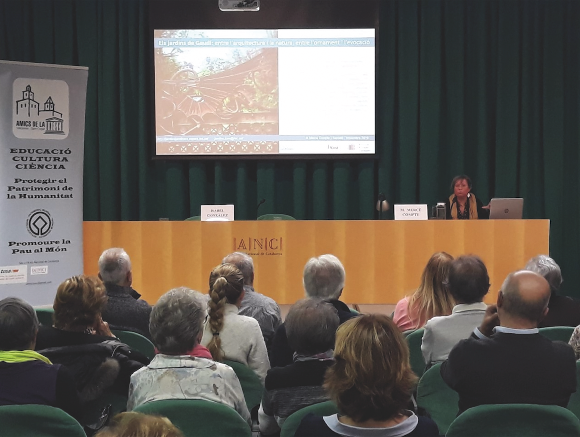 Conferència sobre els jardins de Gaudí pels amics de la UNESCO de Sant Cugat. FOTO: Cedida