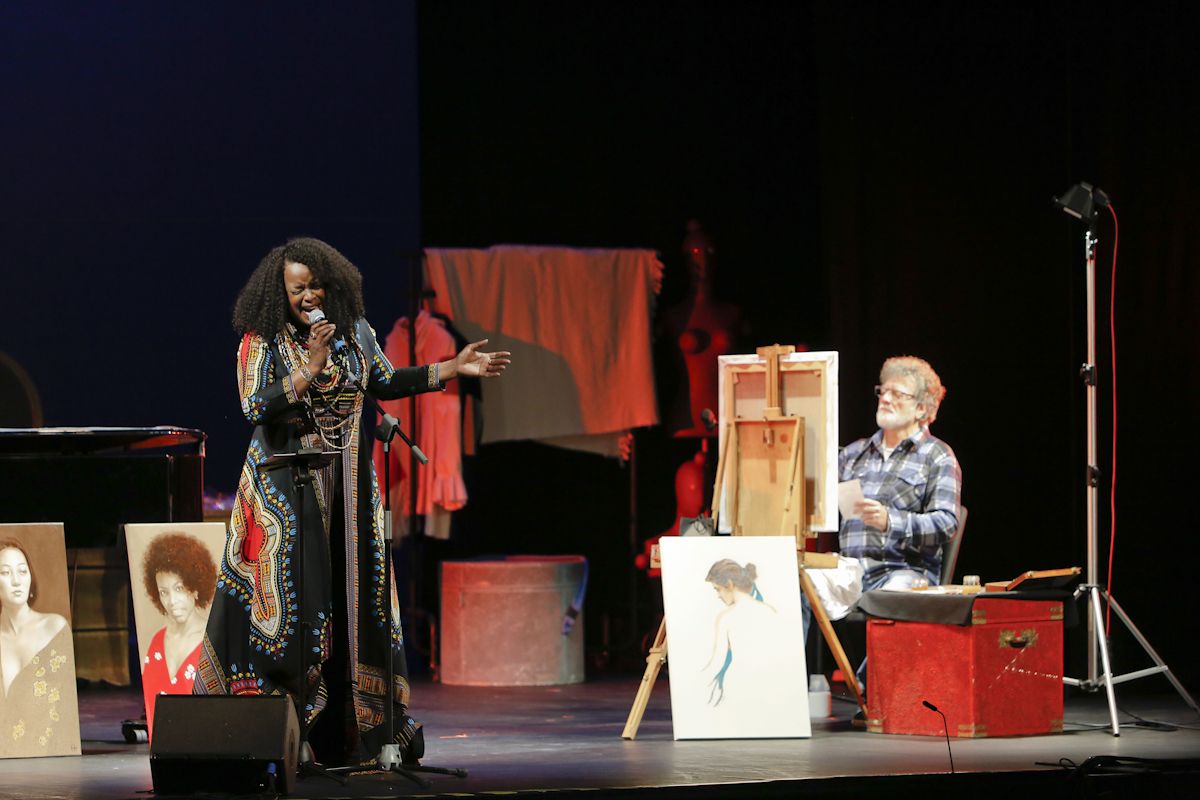 '2 artistes, 1 projecte. Tots contra la pòlio', amb Lluis Ribas i Monica Green al Teatre-Auditori. FOTO: Yves Dimant