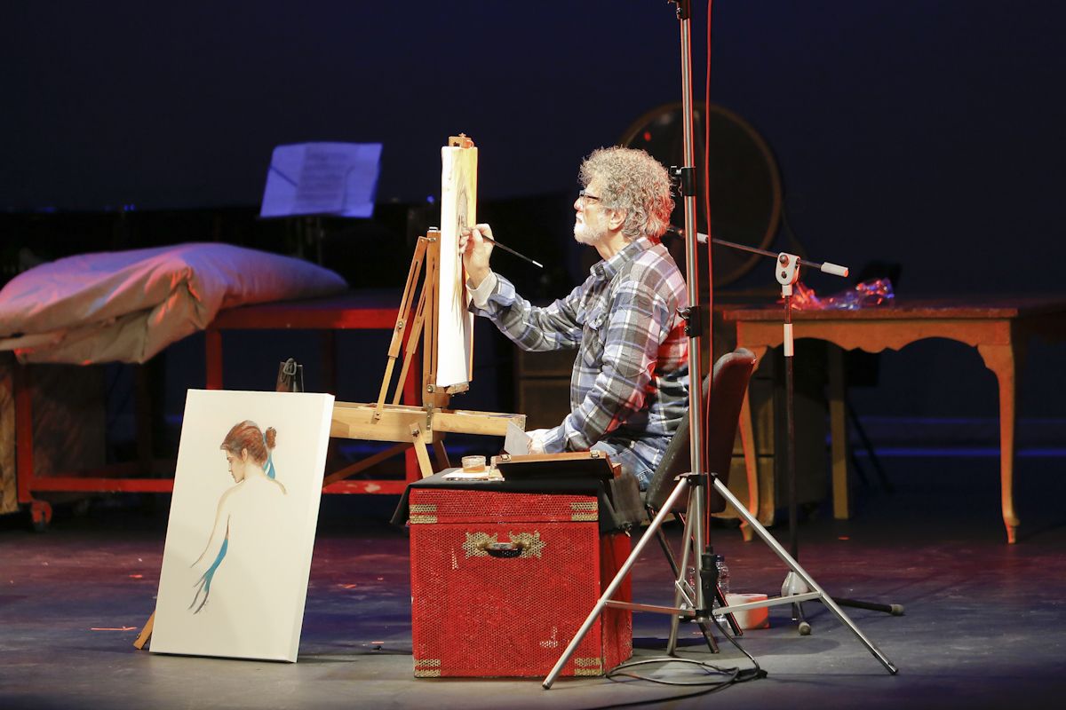 '2 artistes, 1 projecte. Tots contra la pòlio', amb Lluis Ribas i Monica Green al Teatre-Auditori. FOTO: Yves Dimant