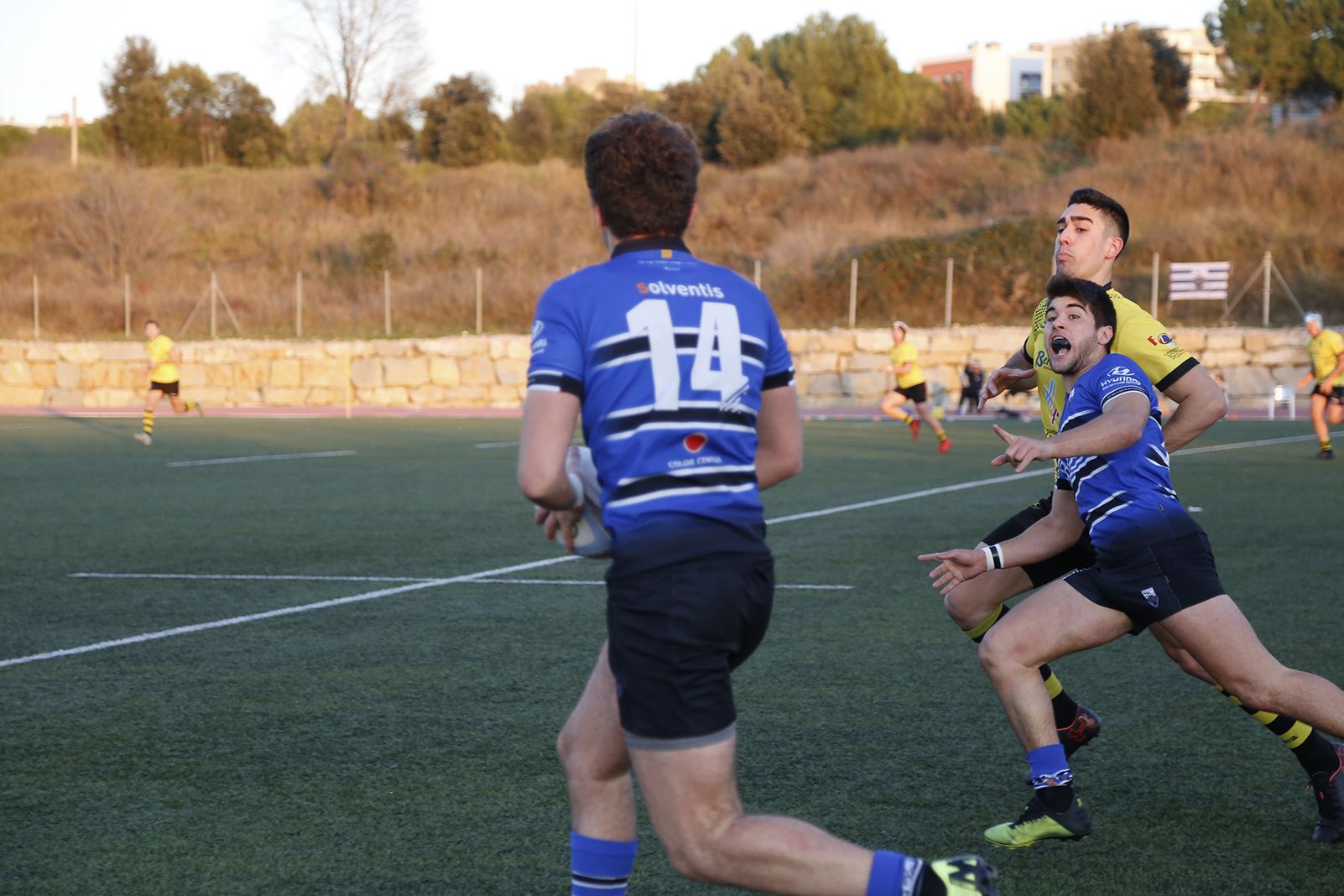 Partit de lliga rugbi masculí CR Sant Cugat- Andemen Tatami RC. FOTO: Anna Bassa