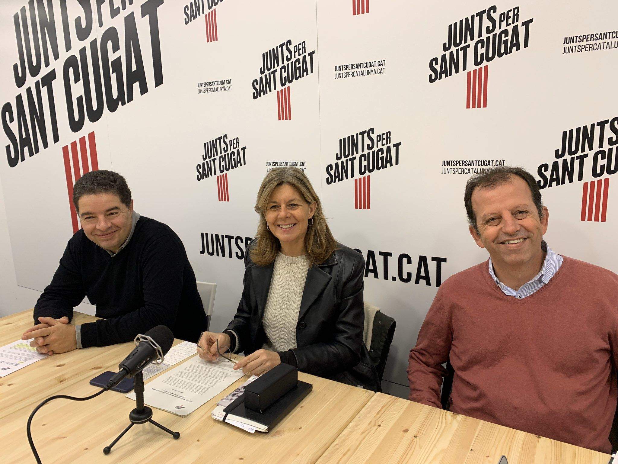 Els regidors de Junts per Sant Cugat Albert Saladrich, Carmela Fortuny i Carles Brugarolas FOTO: â. Guinó 