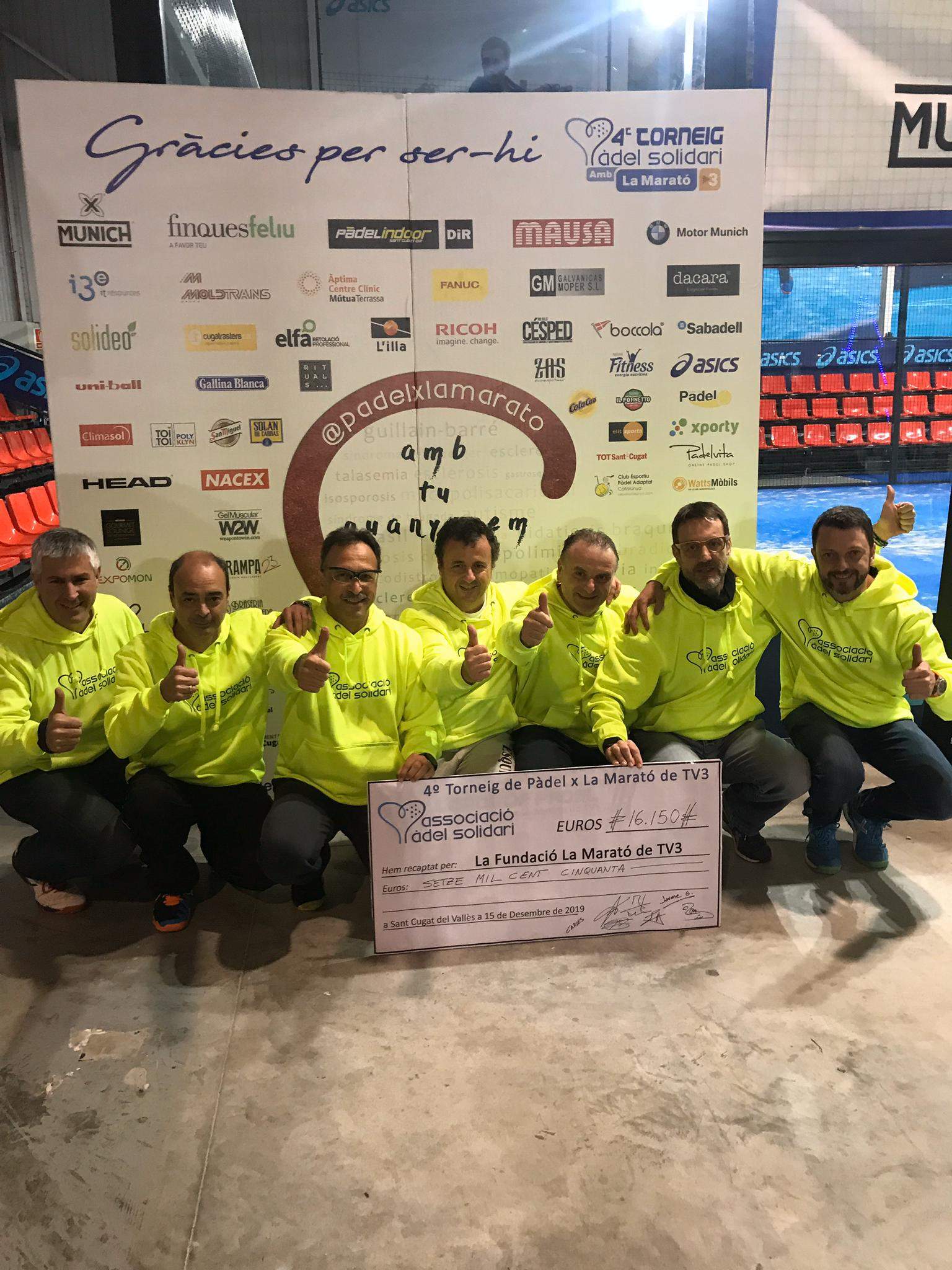 Recaptació de 16.150€ en 4t Torneig de Pàdel X La Marató de TV3. FOTO: Associació Pàdel Solidari