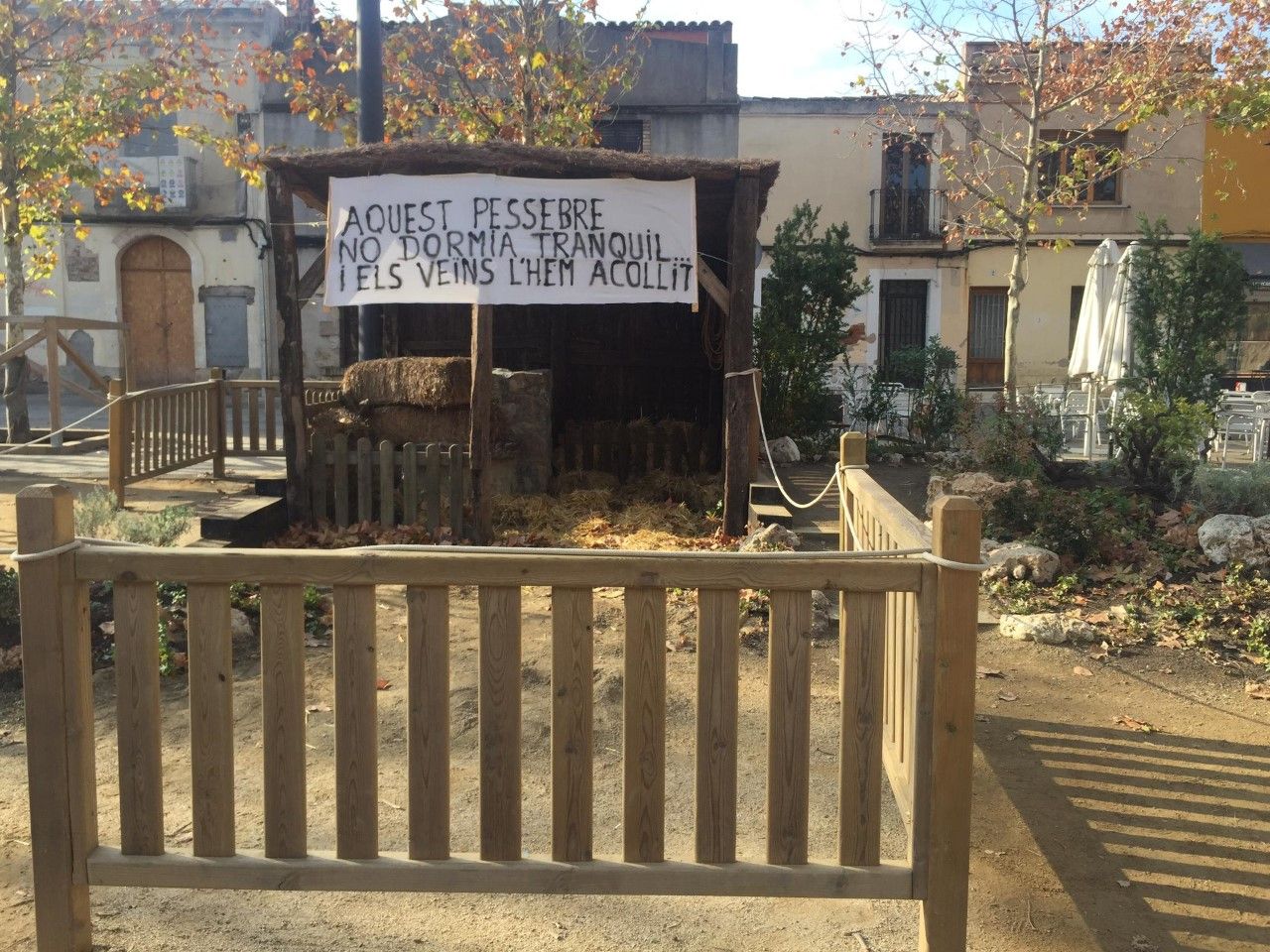 El pessebre, sense figures aquest diumenge 29 de desembre FOTO: Cedida