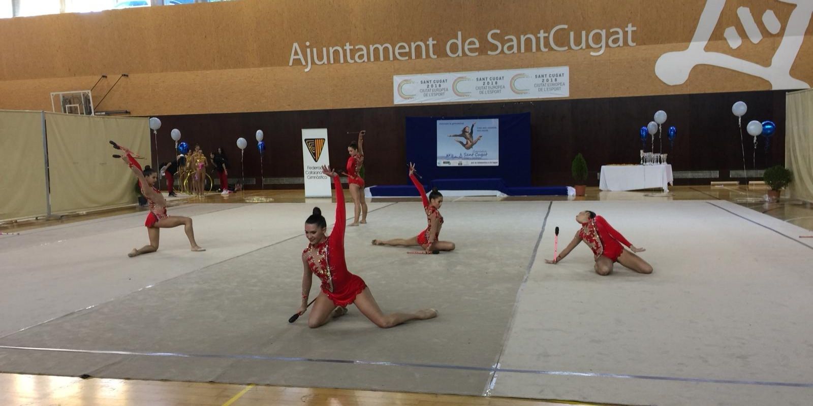 El Club Gimnàstica Rítmica i Estètica Sant Cugat va organitzar, al Pavelló 3, el Campionat de Catalunya Absolut de Conjunts (Nivell 8), el novembre del 2018. FOTO: Ferran Mitjà